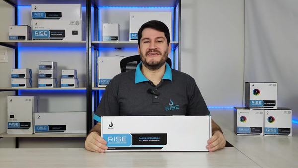 Teclado Semi Mecânico Gamer Rise Mode G1 Full, Membrana, USB, Branco - RM-TG-01-FW