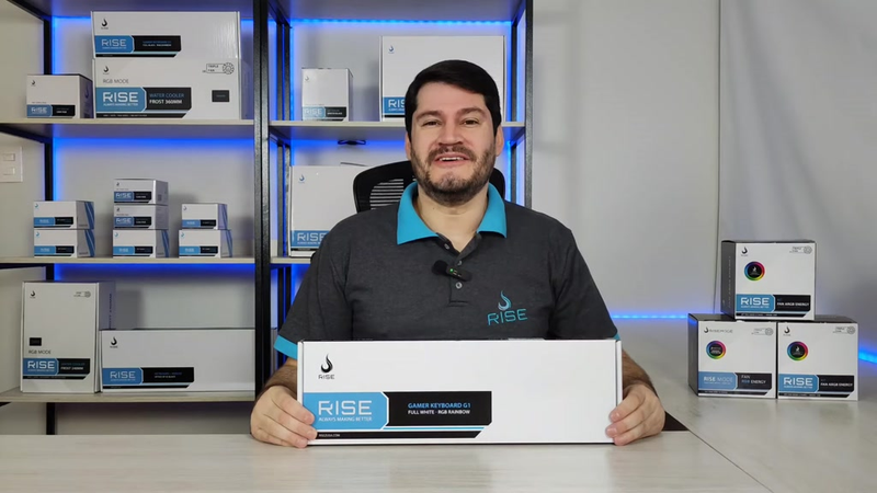 Teclado Semi Mecânico Gamer Rise Mode G1 Full, Membrana, USB, Branco - RM-TG-01-FW