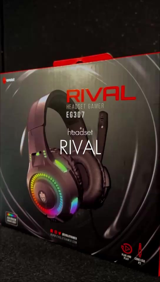 Headset Gamer Fio RGB Preto USB P2/P3 Profissional para PC Xbox PS4 Vídeogame | Som Potente e Conforto