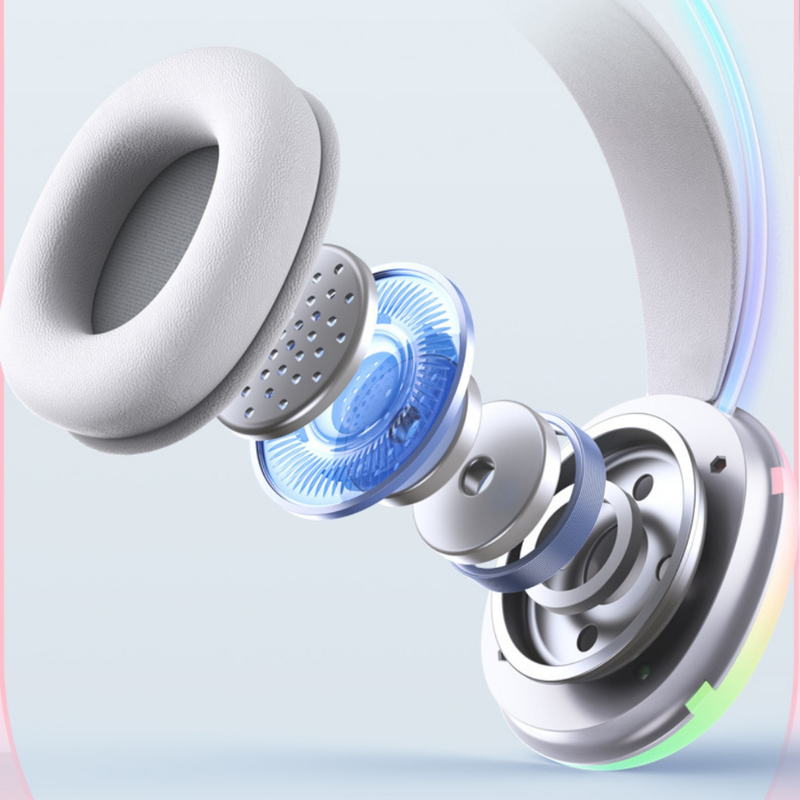 Headset Gamer Fone de ouvido Gamer iluminação LED RGB Branco Para PC Notebook Computador PS4 X-ONE