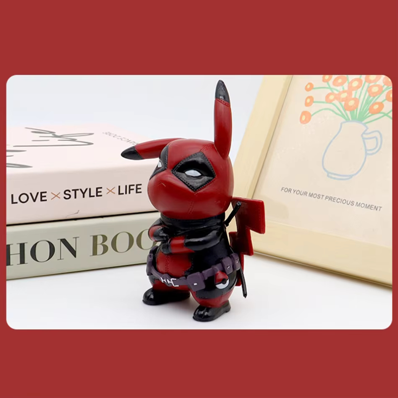 Pokemon Pikachu Deadpool 12cm Action Figure, Marvel, Decoração, Boneco, Brinquedo, Presente, Anime