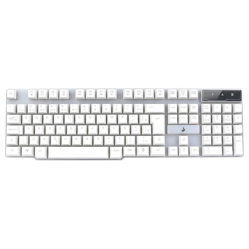 Teclado Semi Mecânico Gamer Rise Mode G1 Full, Membrana, USB, Branco - RM-TG-01-FW