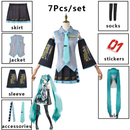 Miku Cosplay Hatsune Vestido De Fantasia Conjunto Completo De Halloween Adulto Feminino Para Mulheres