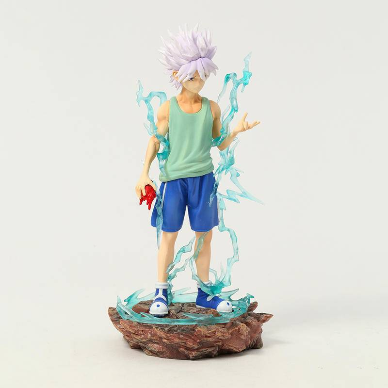 Figural anime 22cm hunter×hunter killua zoldyck figura agradável modelo de brinquedo presente natal