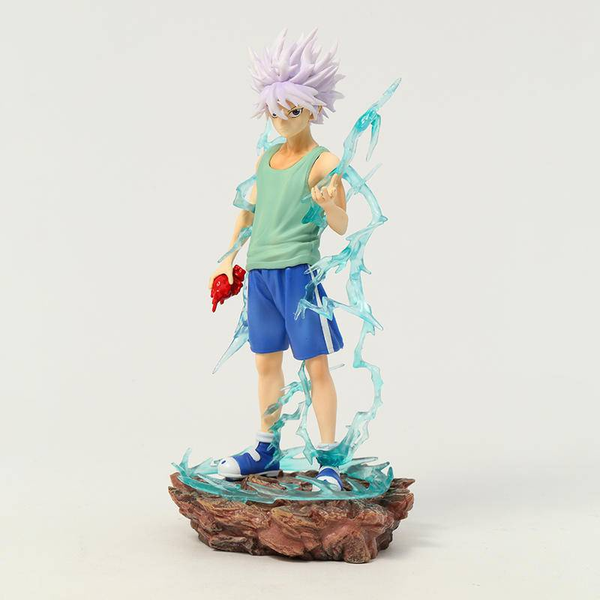 Figural anime 22cm hunter×hunter killua zoldyck figura agradável modelo de brinquedo presente natal