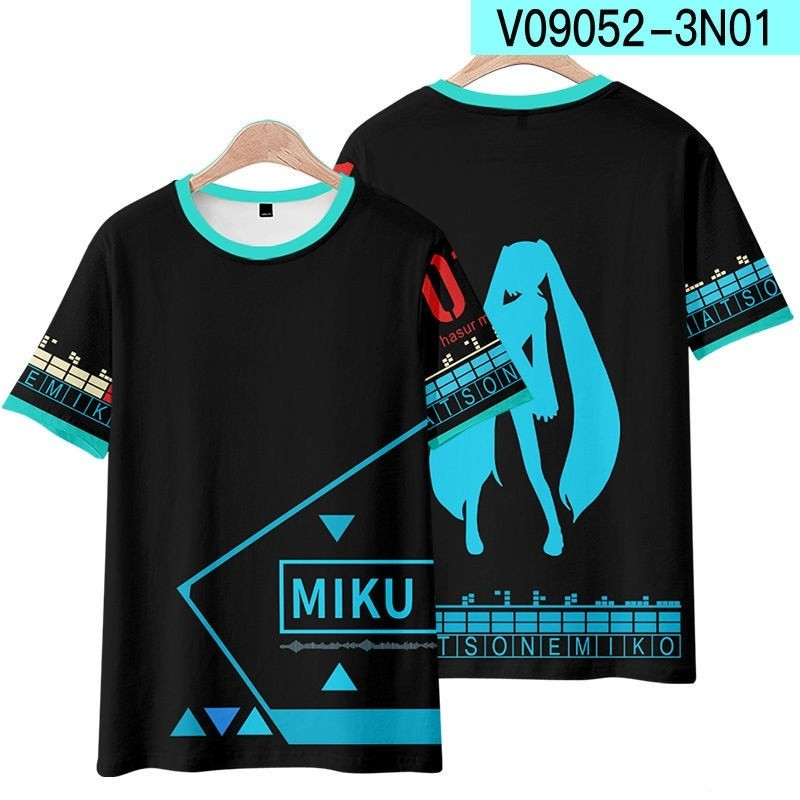 Hatsune Miku Anime Camiseta De Manga Curta Shorts Terno Vocaloid Roupas Masculinas E Femininas