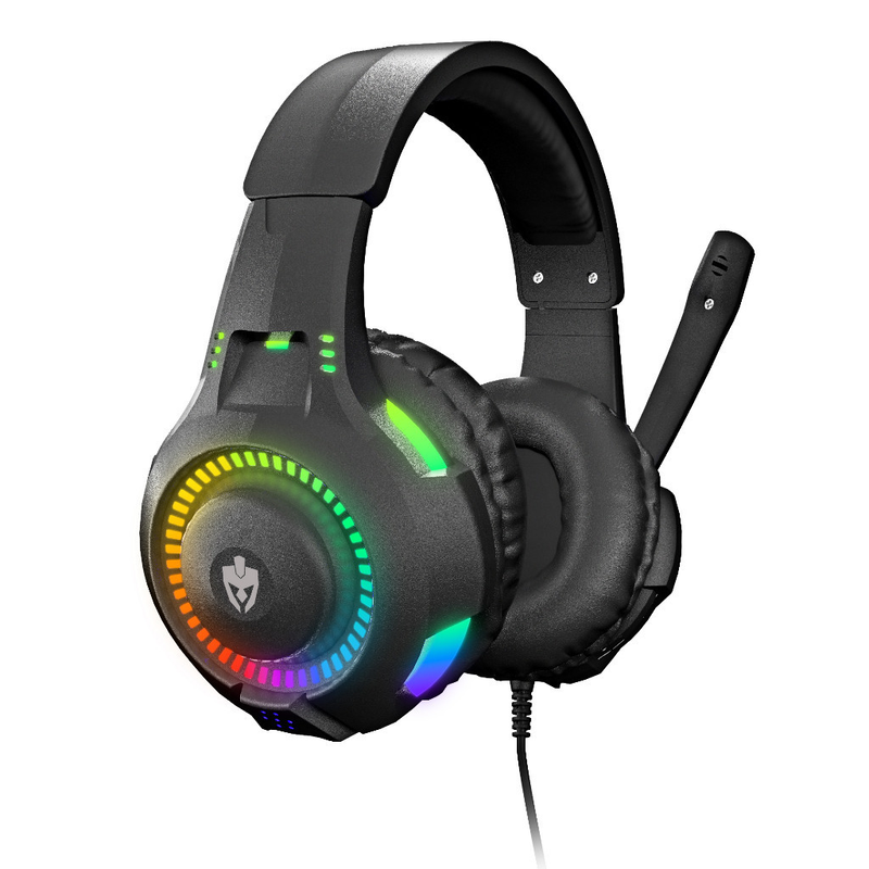 Headset Gamer Fio RGB Preto USB P2/P3 Profissional para PC Xbox PS4 Vídeogame | Som Potente e Conforto