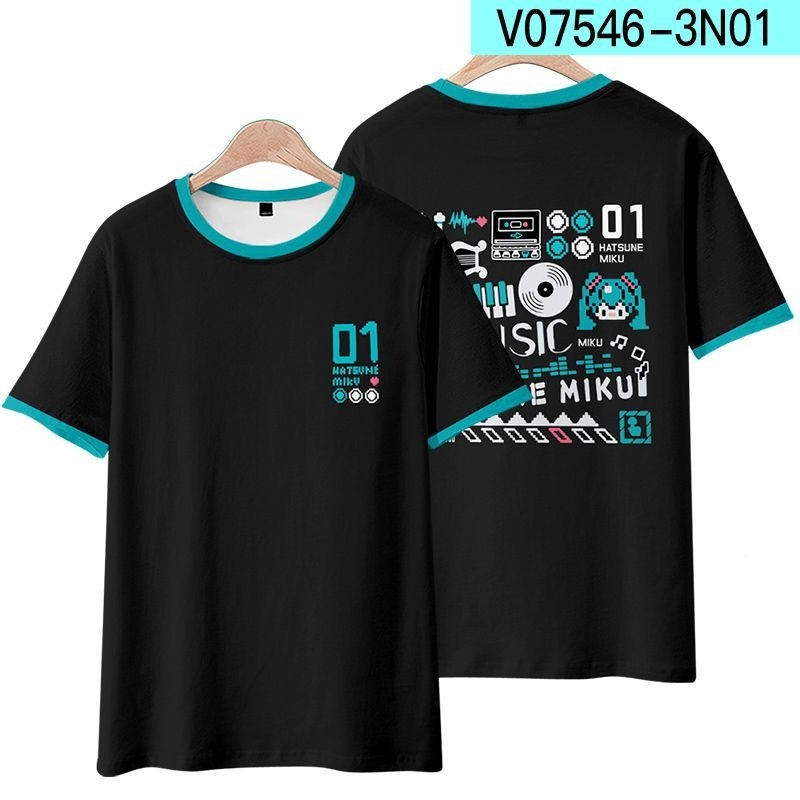 Hatsune Miku Anime Camiseta De Manga Curta Shorts Terno Vocaloid Roupas Masculinas E Femininas