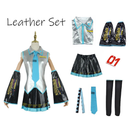 Hatsune Miku Cosplay Traje Para Mulheres Adulto Couro Pano Colete Camisa Saia Conjunto Vocaloid Anime Japonês Roupa De H