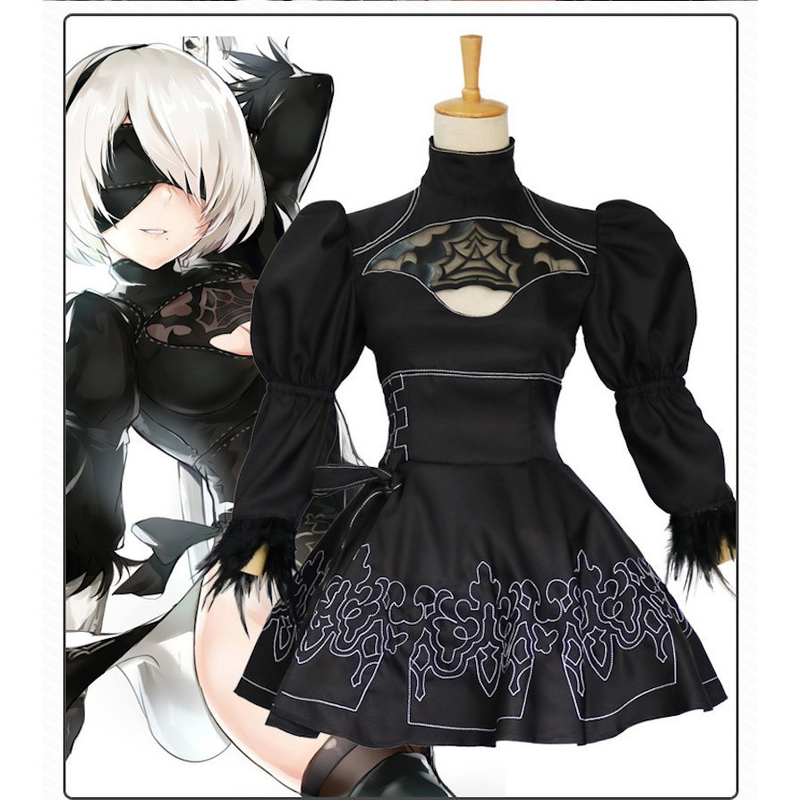 2B Fantasia de Cosplay de Nier Automata Yorha Anime Conjunto de Fantasia Feminina Disfarce Fantasia de Halloween para Me