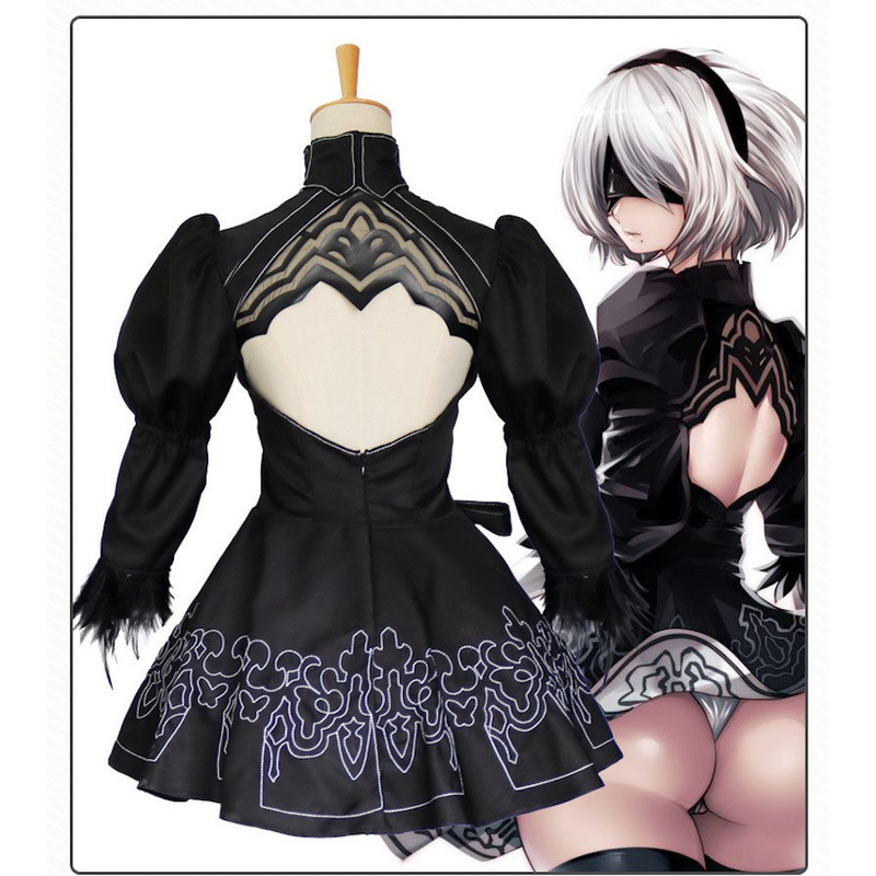 2B Fantasia de Cosplay de Nier Automata Yorha Anime Conjunto de Fantasia Feminina Disfarce Fantasia de Halloween para Me