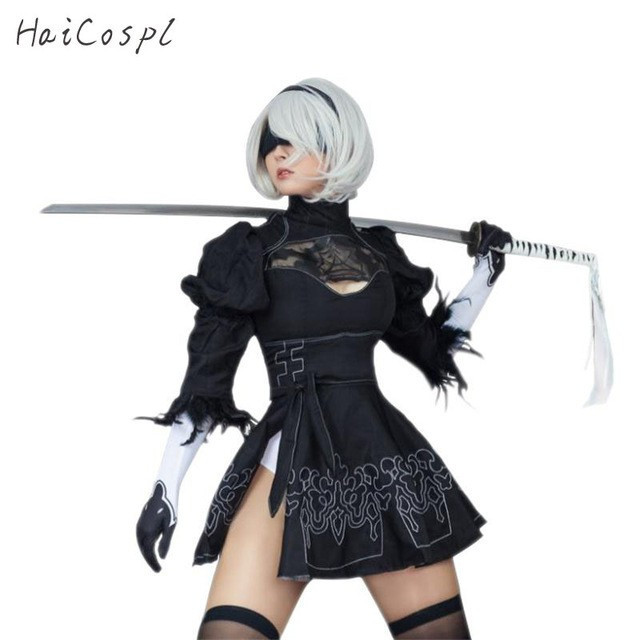 2B Fantasia de Cosplay de Nier Automata Yorha Anime Conjunto de Fantasia Feminina Disfarce Fantasia de Halloween para Me