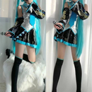 Hatsune Miku Cosplay Traje Para Mulheres Adulto Couro Pano Colete Camisa Saia Conjunto Vocaloid Anime Japonês Roupa De H